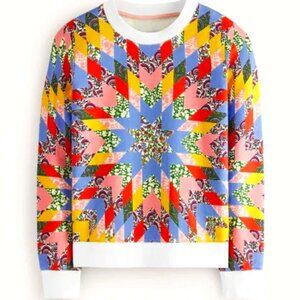 Boden Hannah Printed Patchwork Floral Sweatshirt XL